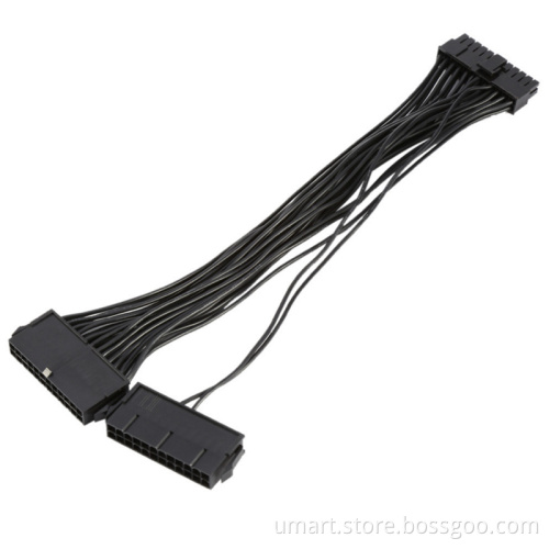 ATX 24 Pin Dual PSU Power Supply Extension Mining Cable for Computer Adaptor Cable for BTC Riser Miner 24Pin 20+4pin 30CM